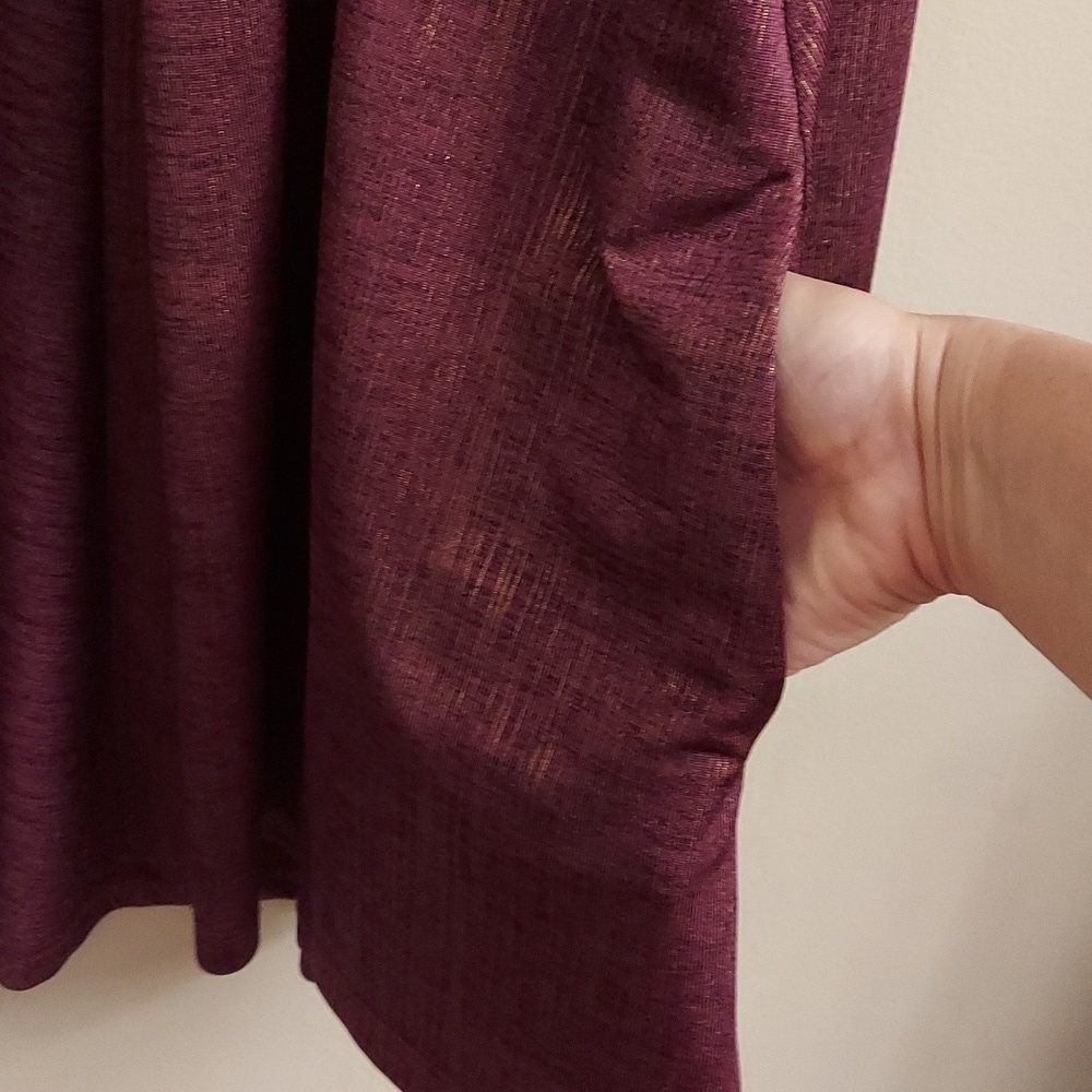 SUSAN GRAVER "As Is" Foil Print Open Front Long Sleeve Cardigan 1X Longline - Picture 5 of 11